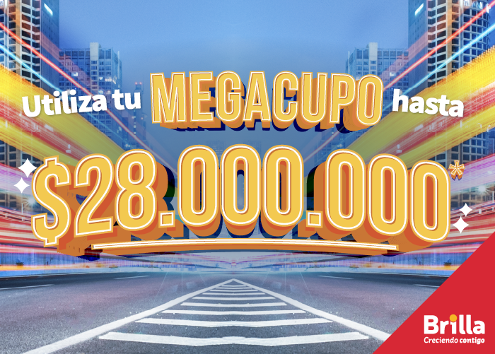 ¡Muévete con Brilla y aprovecha tu MEGACUPO hasta $28.000.000 de pesos!